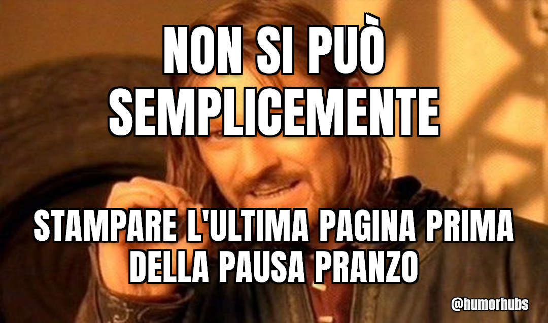 Non si stampa semplicemente — l'ultima pagina