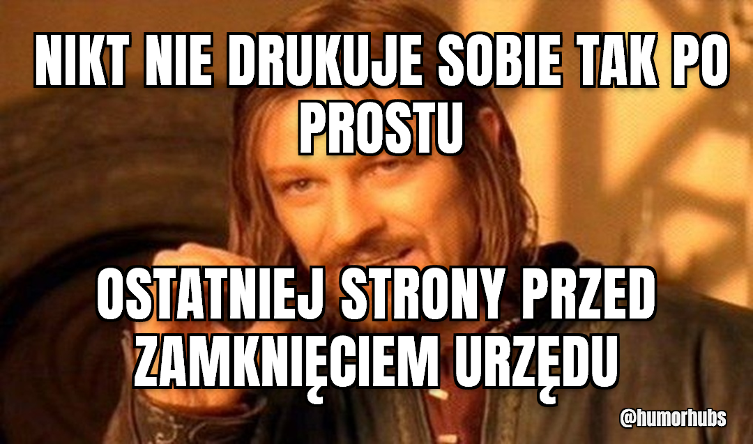 Ostatniej strony nie drukuje się — tak po prostu